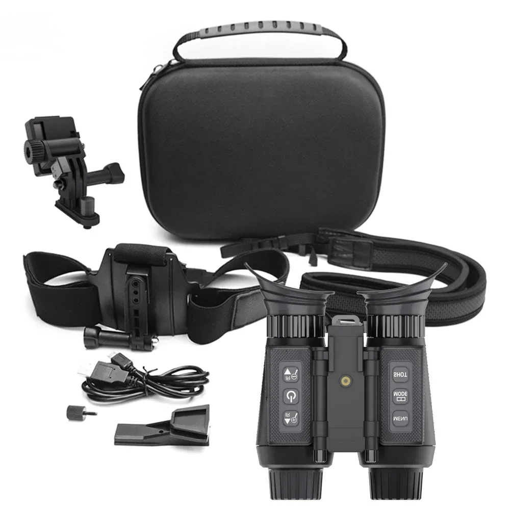 NV8300 Night Vision Binoculars Goggles 8X Digital Zoom 4K UHD 36MP 3D Head Mount Infrared Night Vision Device Hunting Telescope