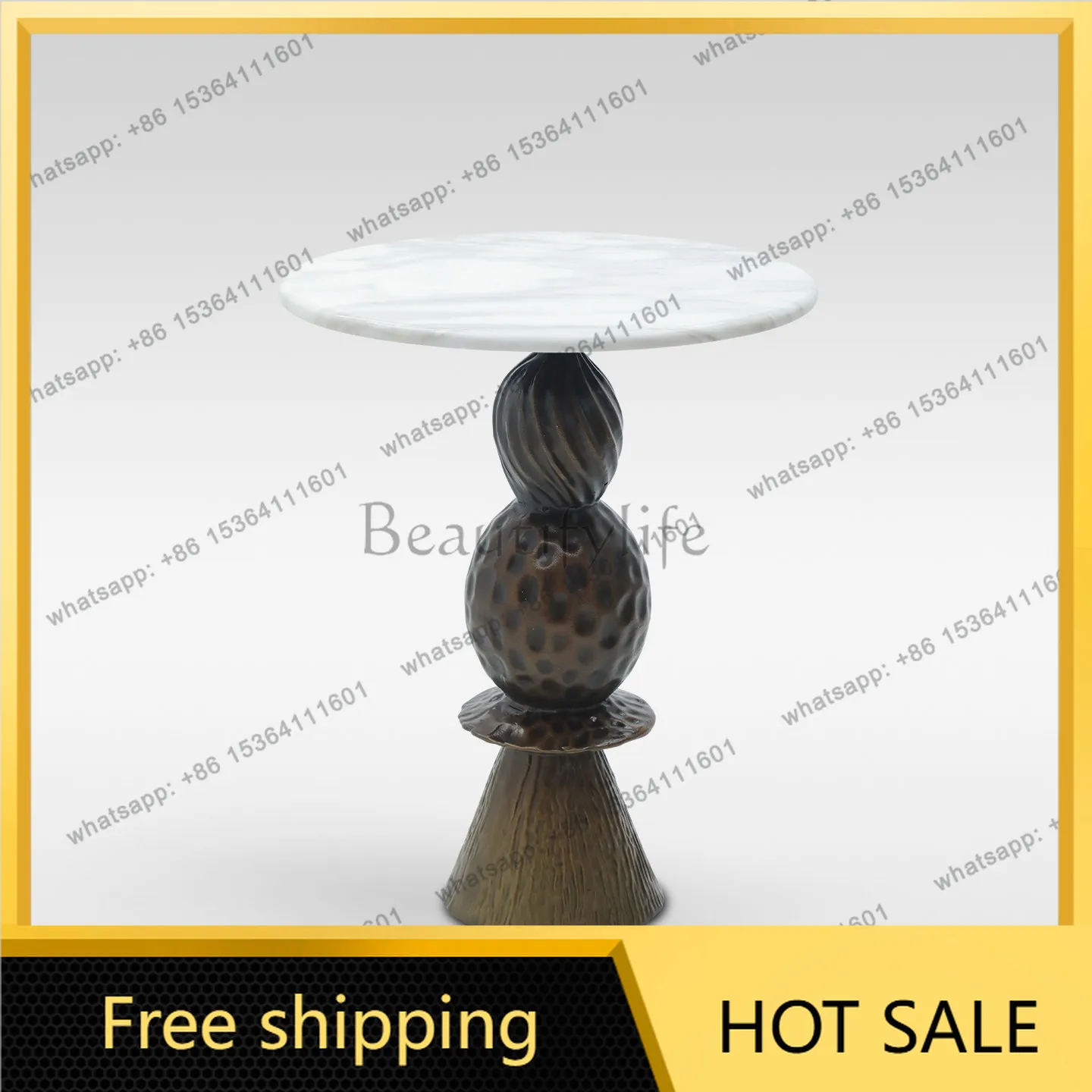 zj. Italian minimalist living room sofa side table marble small coffee table