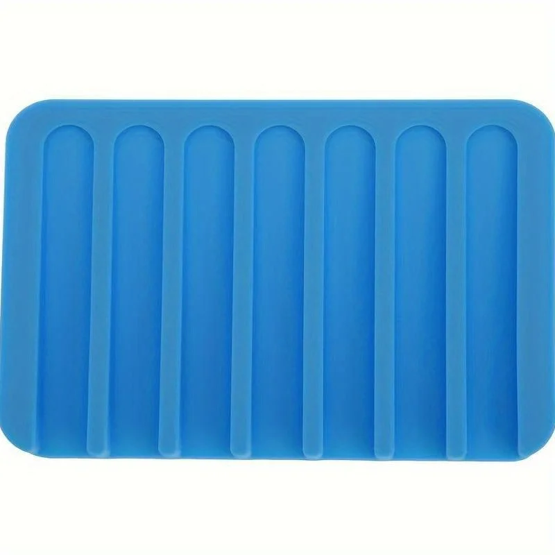 1pc  Silicone Bathroom Soap Dish Candy Color Multifunctional Bathroom Soap Holder Jewelry Holder Soapbox Plate Tray Drain