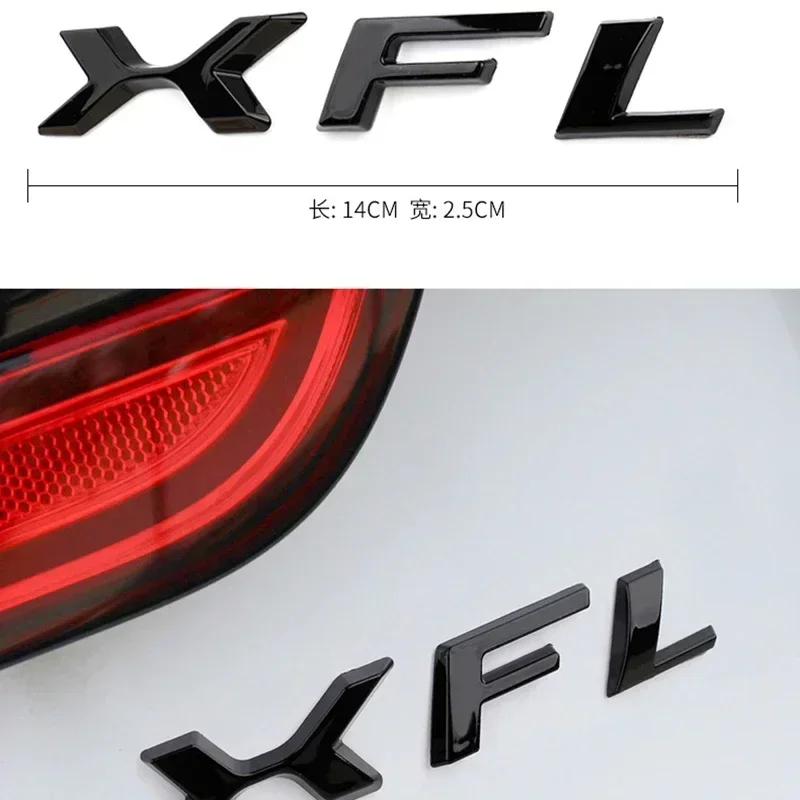 1PCS ABS Black Silver Car Letter Rear Trunk Decals Emblem Badge For Jaguar XF XFL XE XEL XJI Logo Type S-Type F-Type Accessories