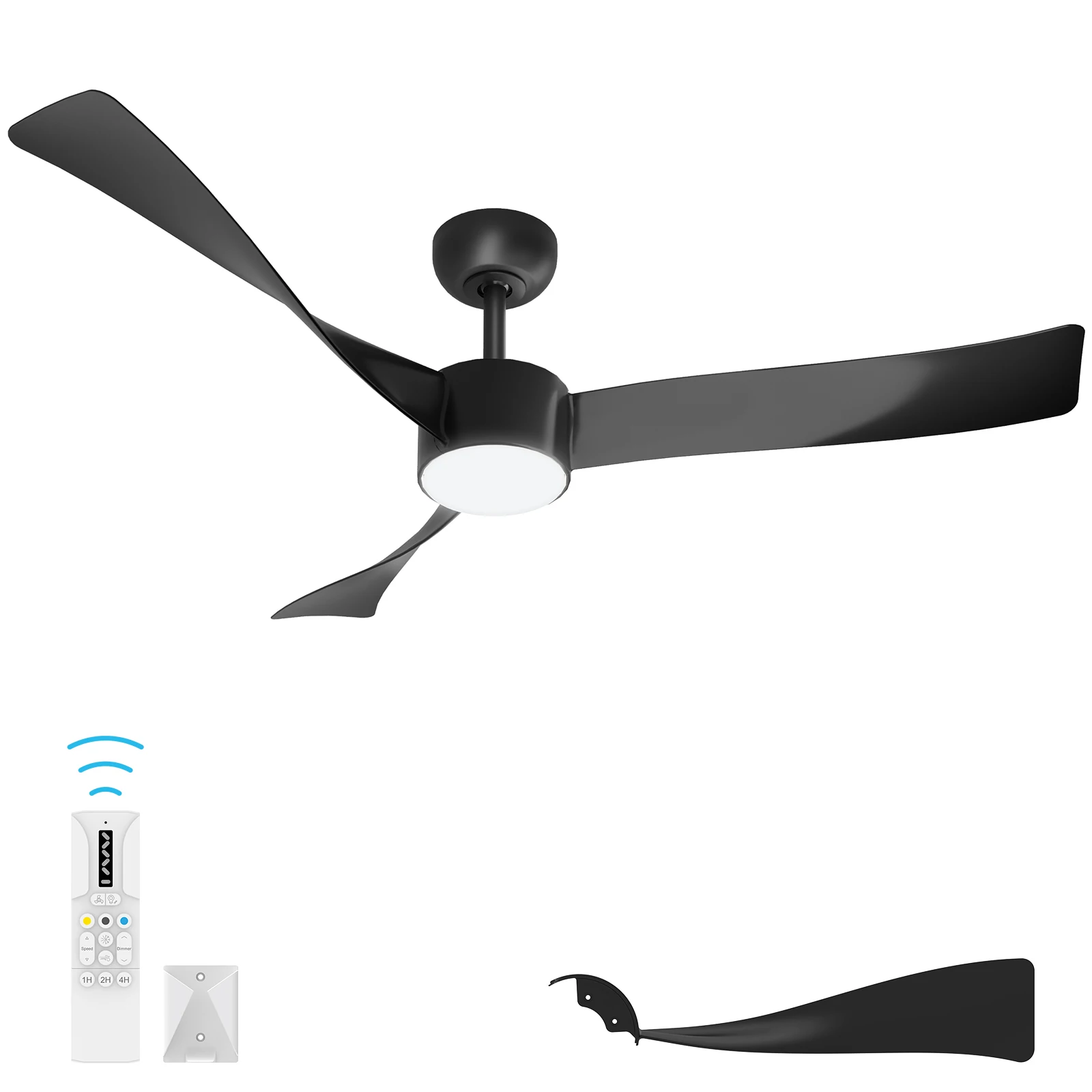 52 Inch Ceiling Fan with Light,Low Profile Ceiling Fan with Remote Controls 6 Speeds Reversible,3CCT Dimmable,Noiseless