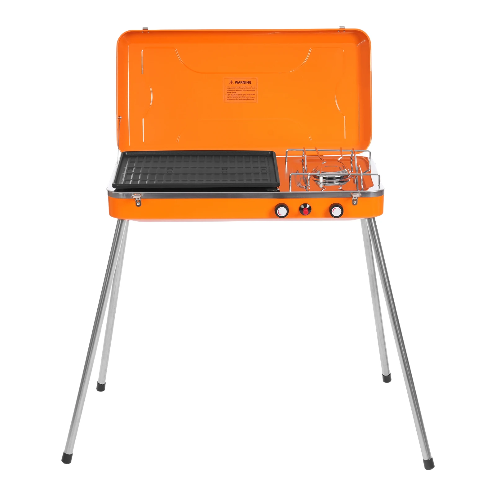 Portable Gas Grill Cooker for Camping BBQ and Outdoor Picnics with Adjustable Flame Control