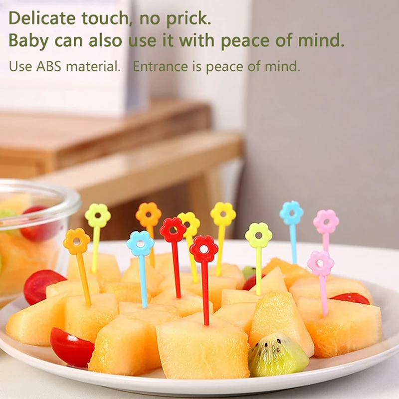 Mini Cartoon Kunststoff Obst Gabel Picks Kinder Snack Kuchen Dessert Pick Zahnstocher Bento Mittagessen Party Dekoration