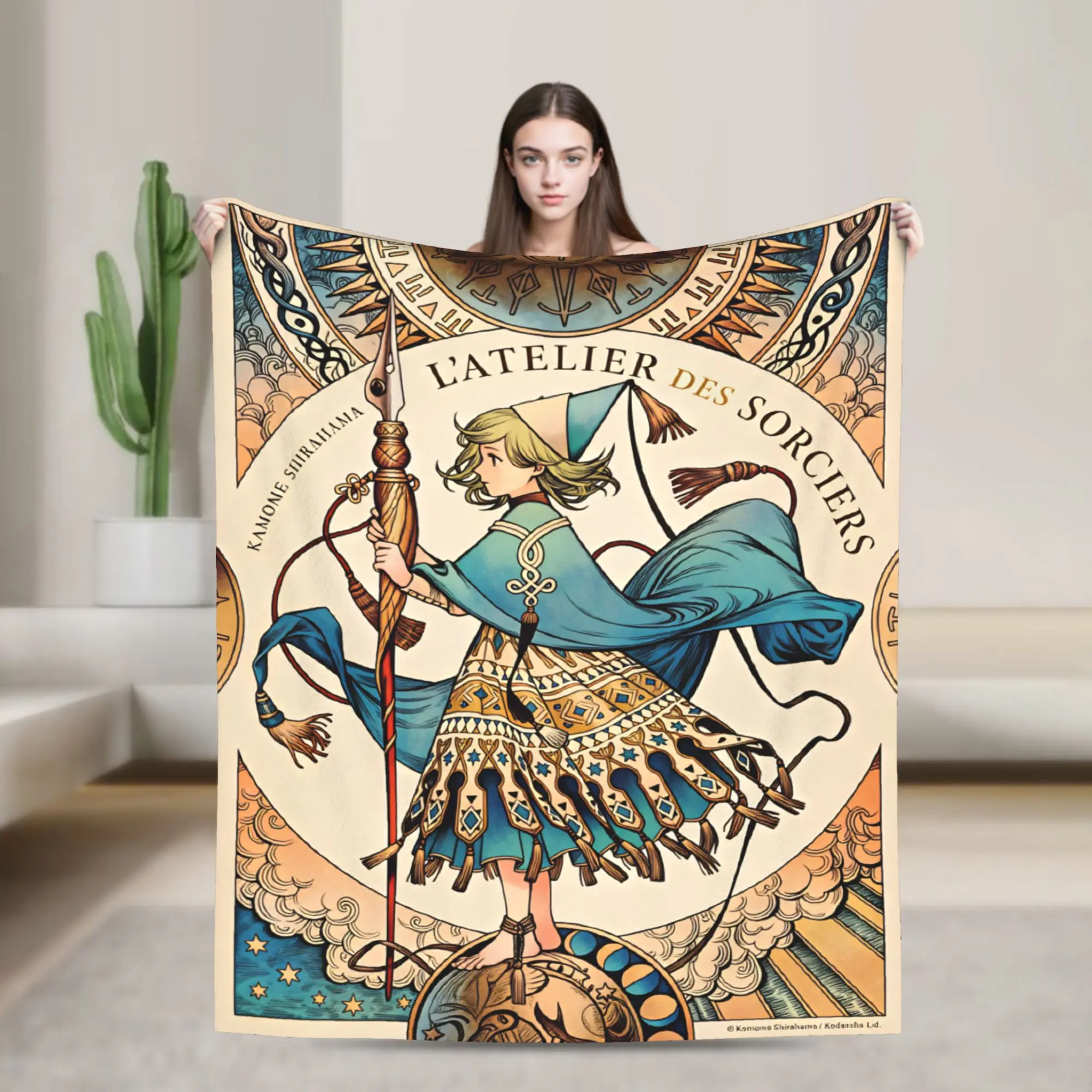 Mantas Witch Hat Atelier, súper cálidas, de felpa, estilo urbano, para sofá, sillón, cama, camping, colcha, cubrecama