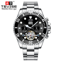 Tevise Men's automatic watch，fashion watch，waterproof watch，With calendar and night light，waterproof