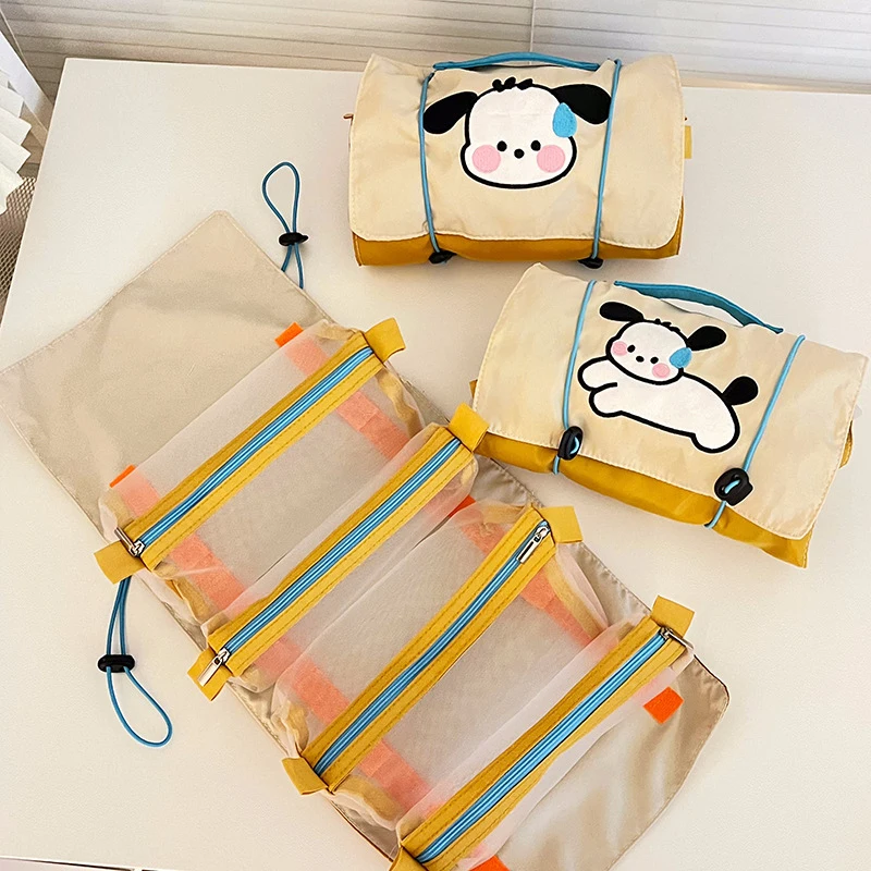 Cartoon Dog 4-in-1 Cute Makeup Bag Large Capacity Premium Feel New Women's Travel Bag Waterproof Handheld Bag