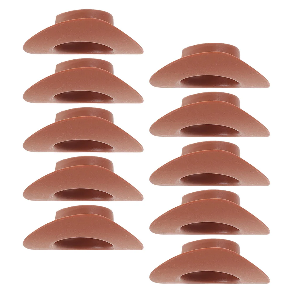 10 Pcs Toy Hat Cowboy Tiny Hats for Dolls Plastic Mini Miniature Multicolor 550X450X200CM Brown DIY