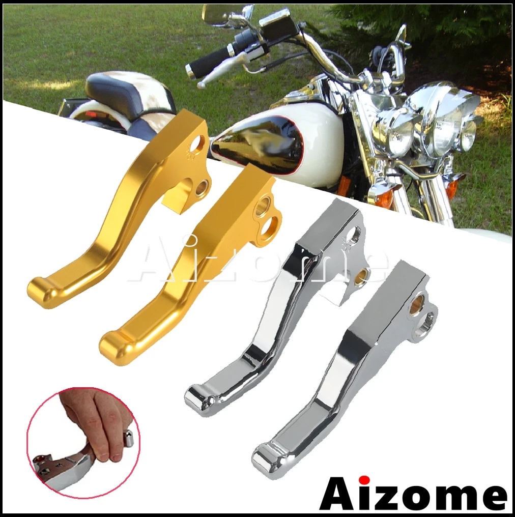 

2-Finger Short Stunt Hand Levers Motorcycle Brake Clutch Lever For Harley Softail Fat Boy FLSTF Heritage FLSTC Low Rider FXRC