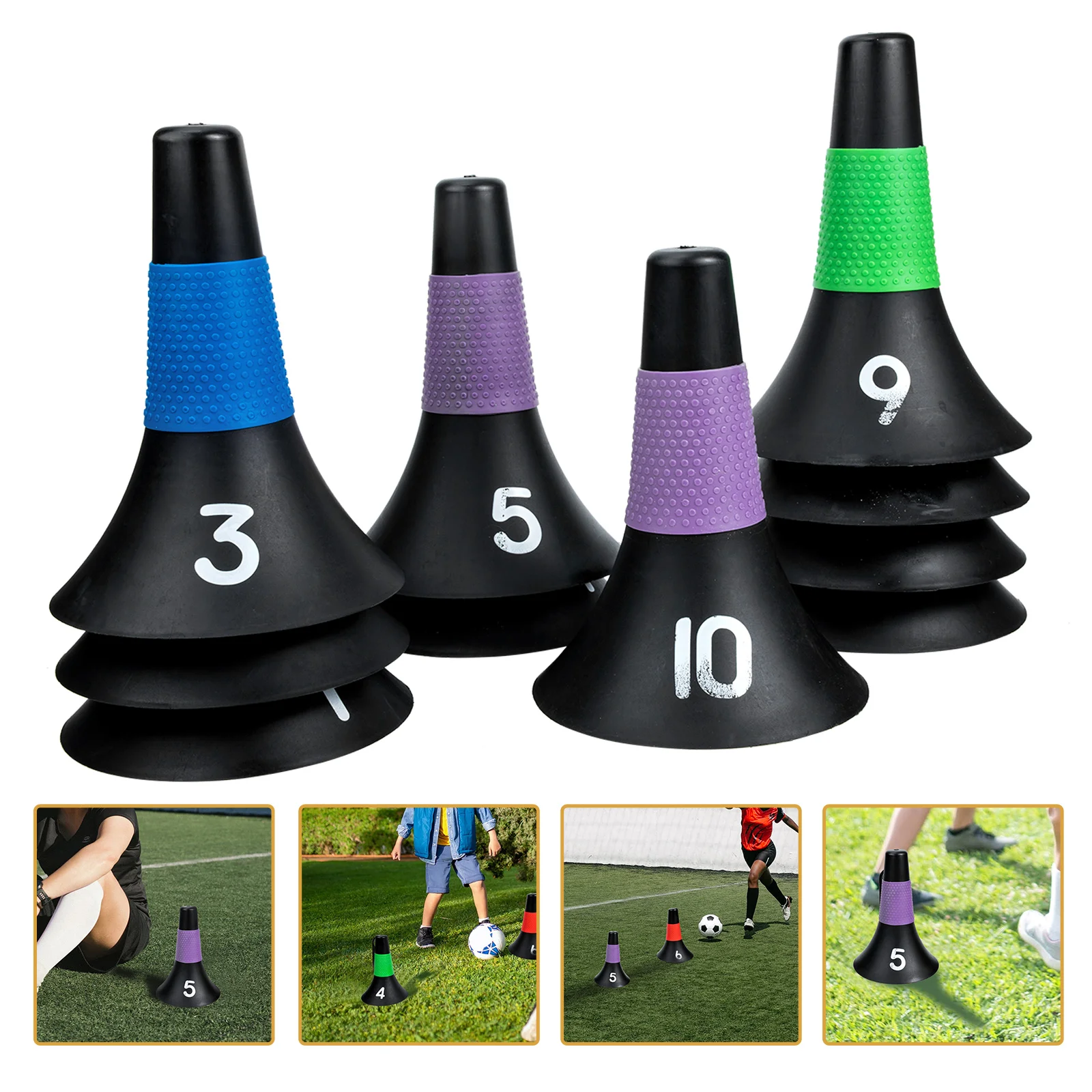 

10 Pcs Soccer Training Gadget Party Favors Cones Roadblock Sign Football Marker Obstacle Agility Emblems