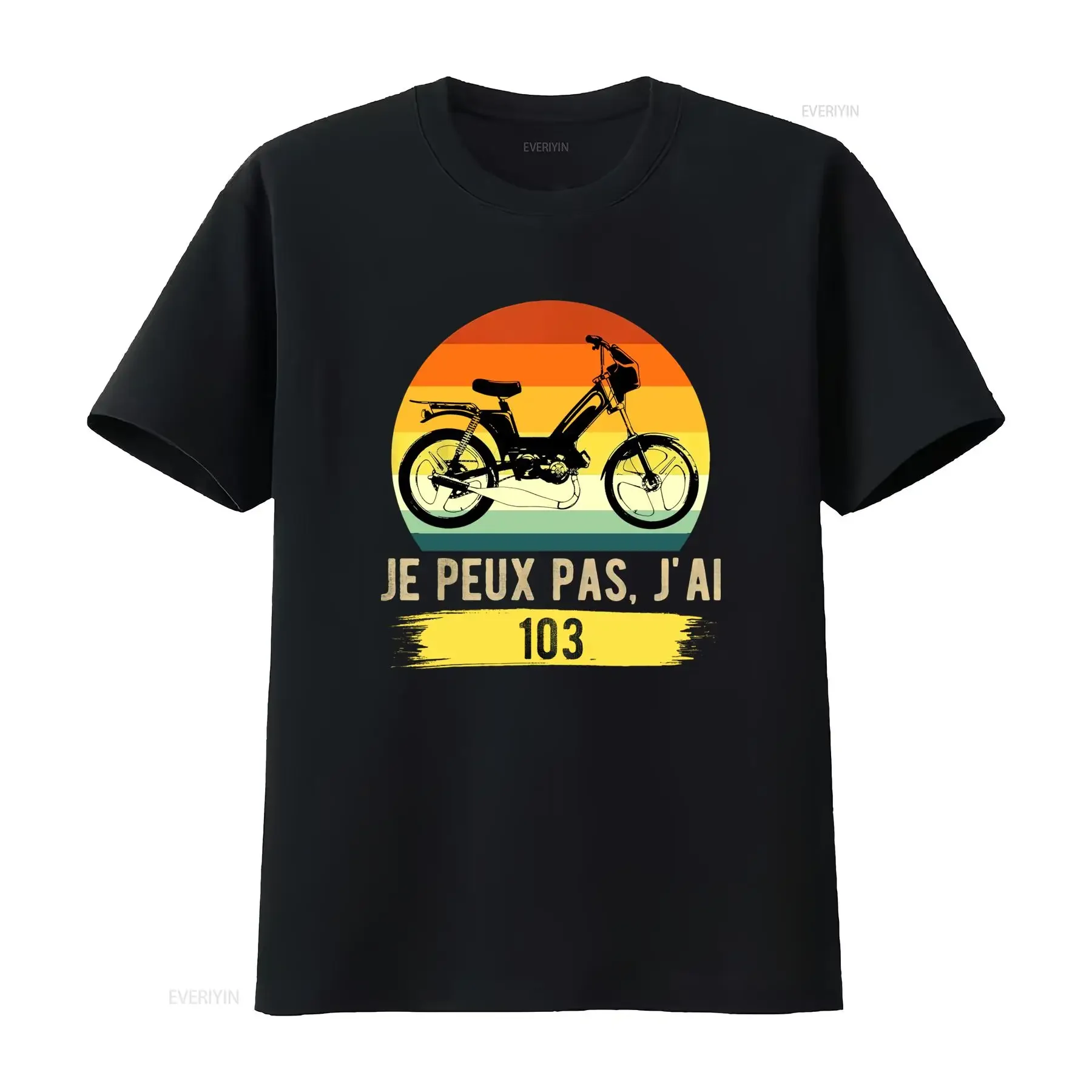 T shirt Homme Texte Français Scooter Imprimé Dos Coton Respirant Décontracté Col Rond Coupe Standard Confort Toutes vintage