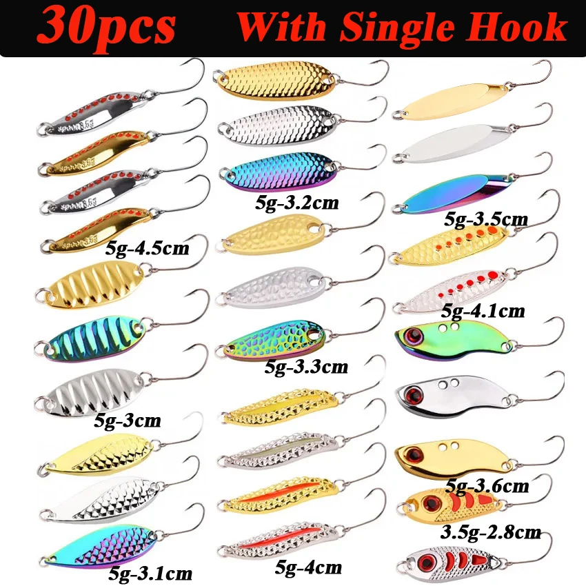 Señuelos para trucha tipo cuchara y wobbler de metal Jigging - imagen 5
