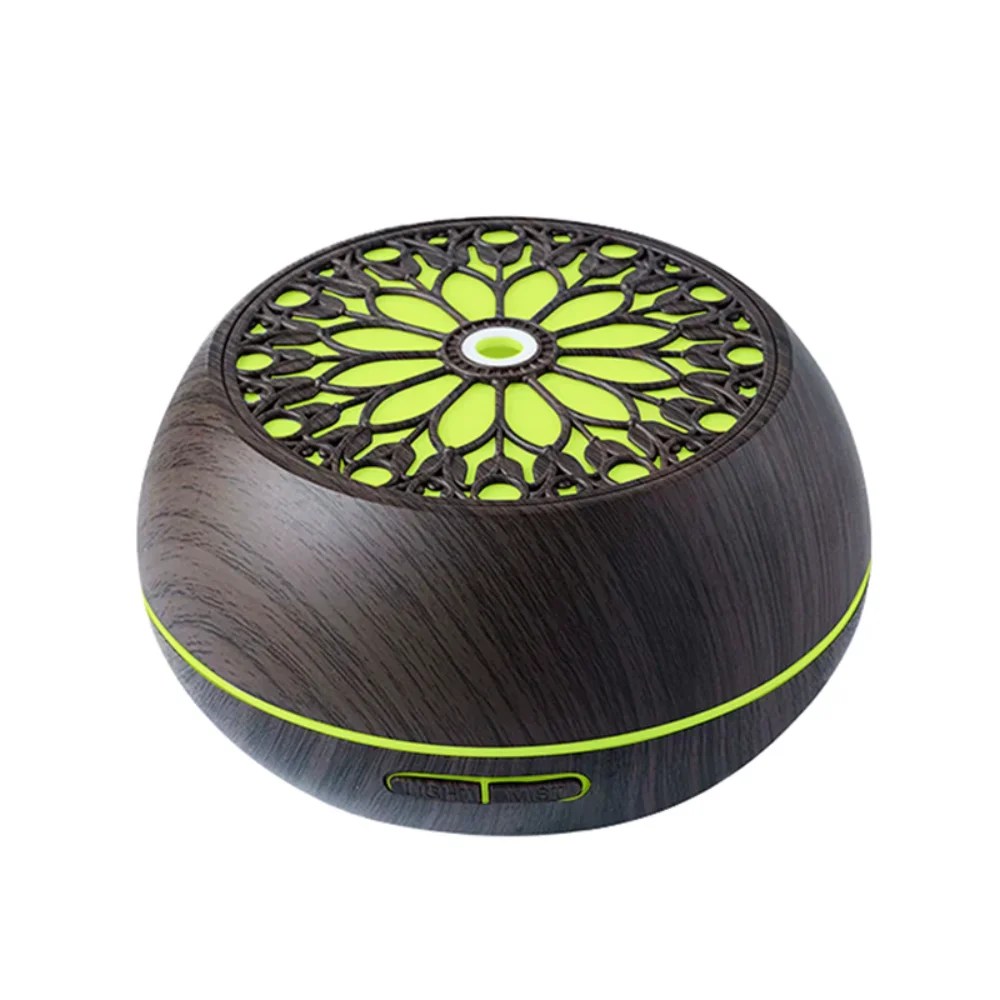 Umidificador de ar e difusor de aroma de 550ml com 7 cores claras calmantes, 6 óleos essenciais, temporizador com controle remoto, adequado para quarto