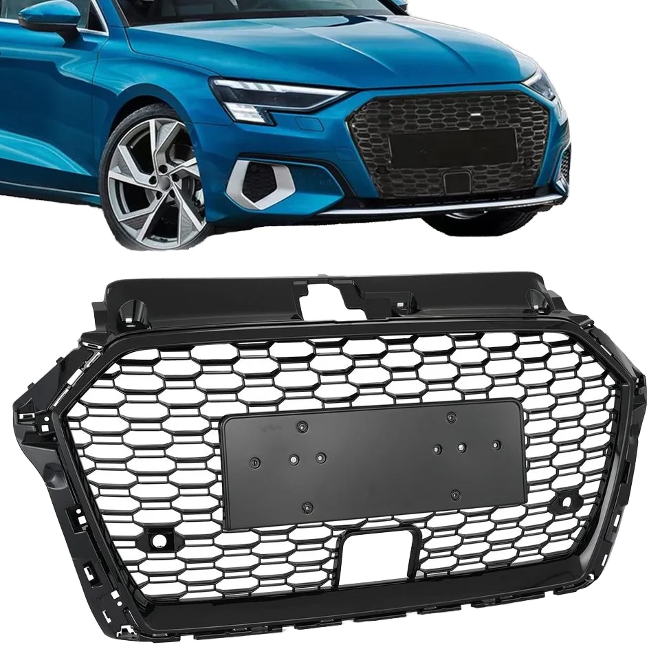 Fast Shipping A3 S3 Front Bumper Grille for A3 S3 RS3  Honeycomb Grill Mesh 2017 2018 2019 2020 Car Grill With ACC