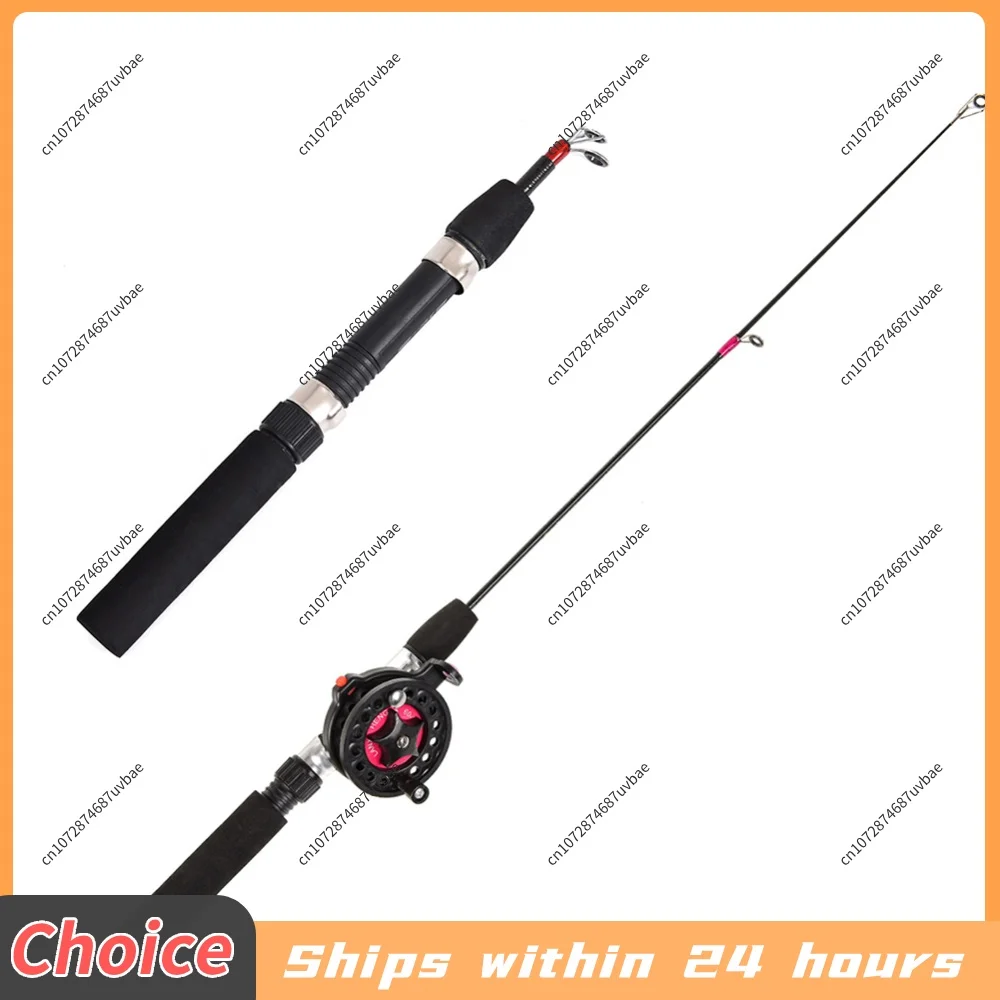 Telescopic Ice Fishing Rod Ultra-Light Portable Fishing Rod 2 Sections Travel Fishing Pole for Ice Fishing