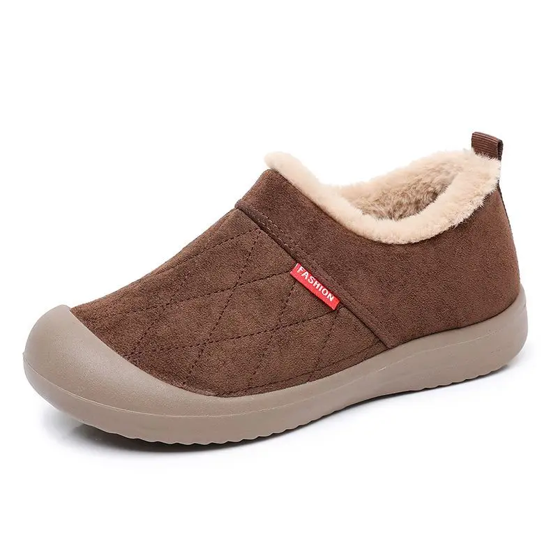 Old Beijing Women's Cotton Shoes Winter New Style Fleece Lined Thickened Slip-On Booties Warm Traditional Cloth Shoes for Mid...