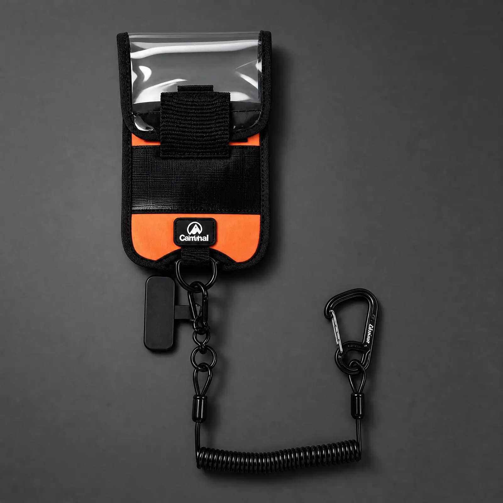 Outdoor Phone Case Pouch for Climbing Hiking Field Work Neoprene Shockproof Holder with Metal Clip and Elastic Lanyard