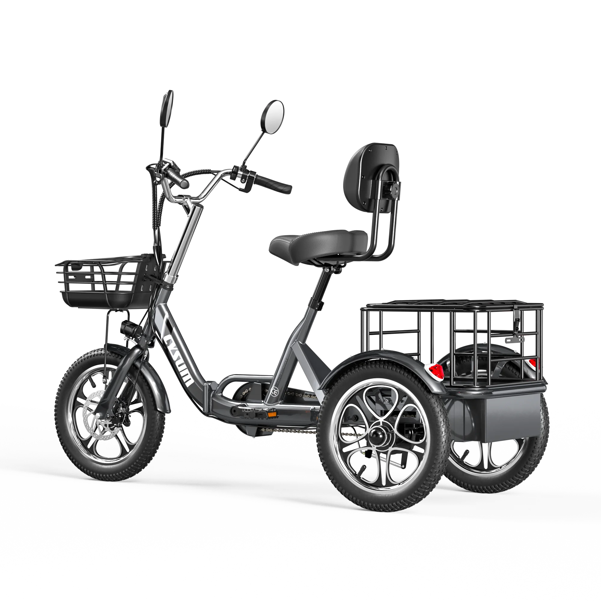 CYSUM T1 Pro Tricycle électrique adulte 250W Tricycle électrique Cargo 48V22AH batterie e-charge vélo 16 pouces pneu vélo ebike