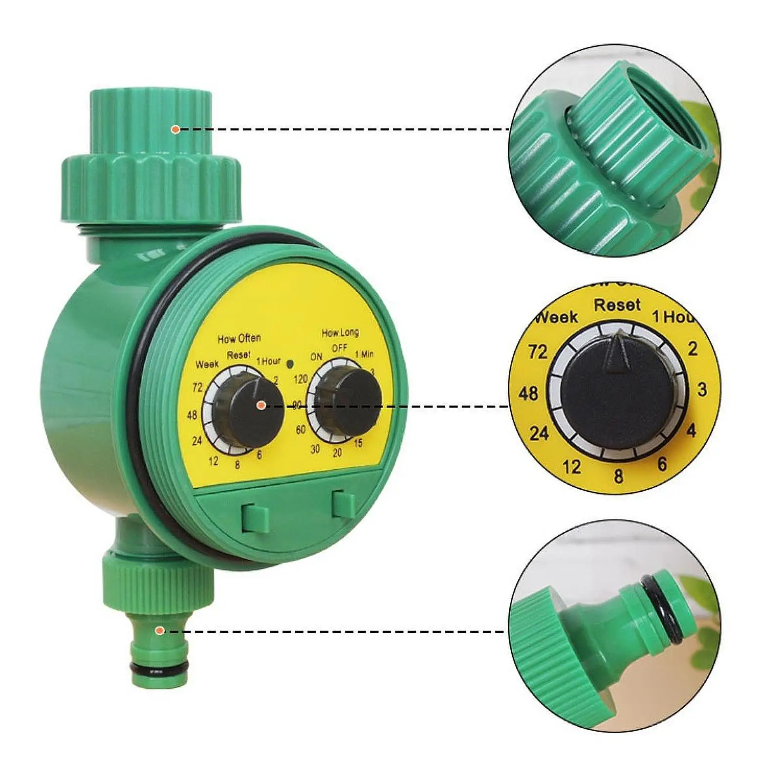 Irrigation Timer with Multiple Watering Programs Automatic Plant Watering System Double Dial Timer for Home Outdoor Backyard