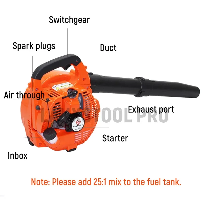 2-stroke Backpack Petrol Blower Gas Snow Blower Petrol Leaf Blower for Driveway and Garden Gas Blower Fan