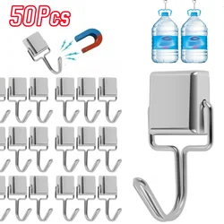 50Pcs 180° Swivel Square Magnetic Hooks Heavy Duty Magnet Hanging Hooks Metal Refrigerator Hooks Horizontal Neodymium Magnetic