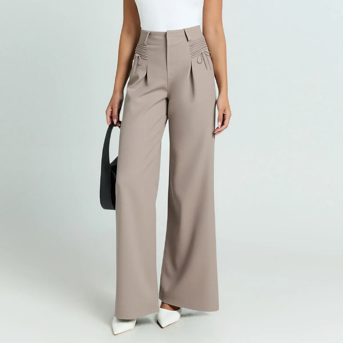 Pantaloni Summer Office Lady Pantaloni basic quotidiani alla caviglia in vita naturale tinta unita semplici per le donne