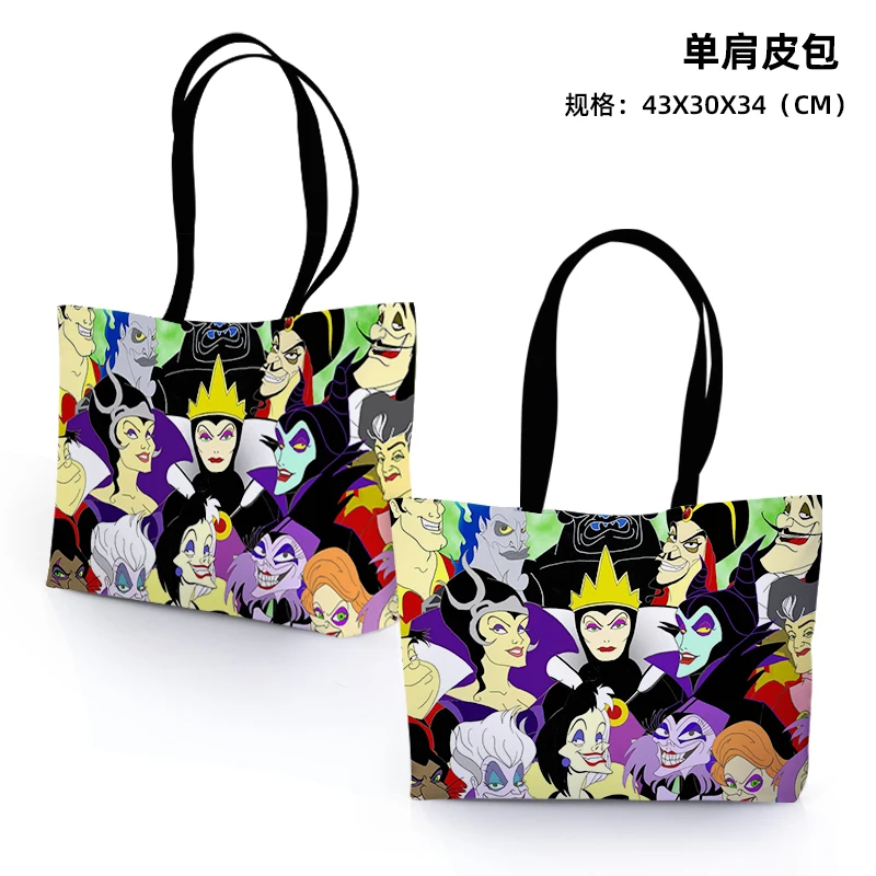 Disney Maleficent 0081 Anime borse a tracolla personalizzate PU Cartoon Shopping Bag Casual Tote Storage Handbag regalo Unisex