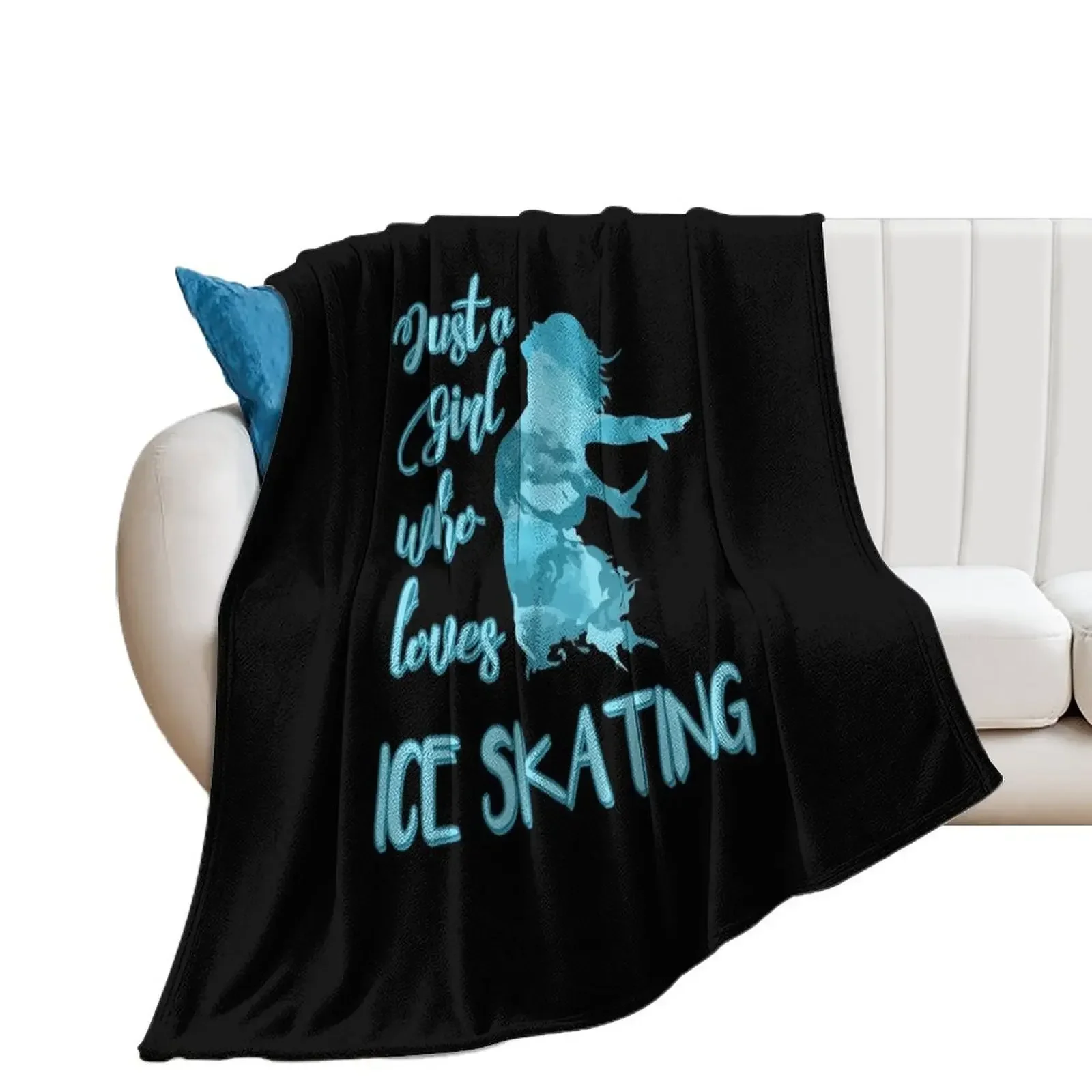 Just a Girl who Loves Ice Skating Figure Skater Throw Blanket for winter Blankets For Baby Blankets