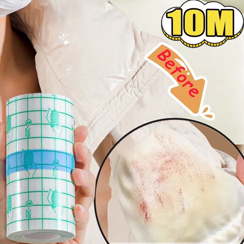 

1/5/10m Down Jacket Anti Dirt Sticker Invisible Non Adhesive Disposable Collar Lining Outer Jacket Cuffs Transparent Anti Stain