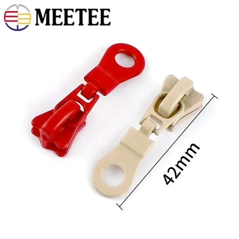 5/10/20Pcs Meetee 5# Zipper Slider for Resin Zippers Tape Clothes Pencil Bag Zip Pulls Head Repair Kit DIY Replacement Accessory