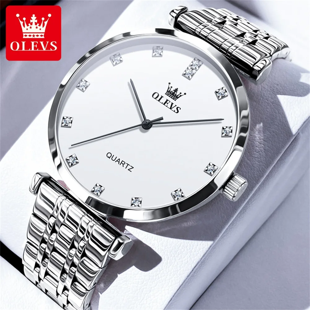 OLEVS Casual Simple Quartz Watch for Men Best Selling Original Stainless Steel Waterproof Fashion Trend Business Wrist Watch Men