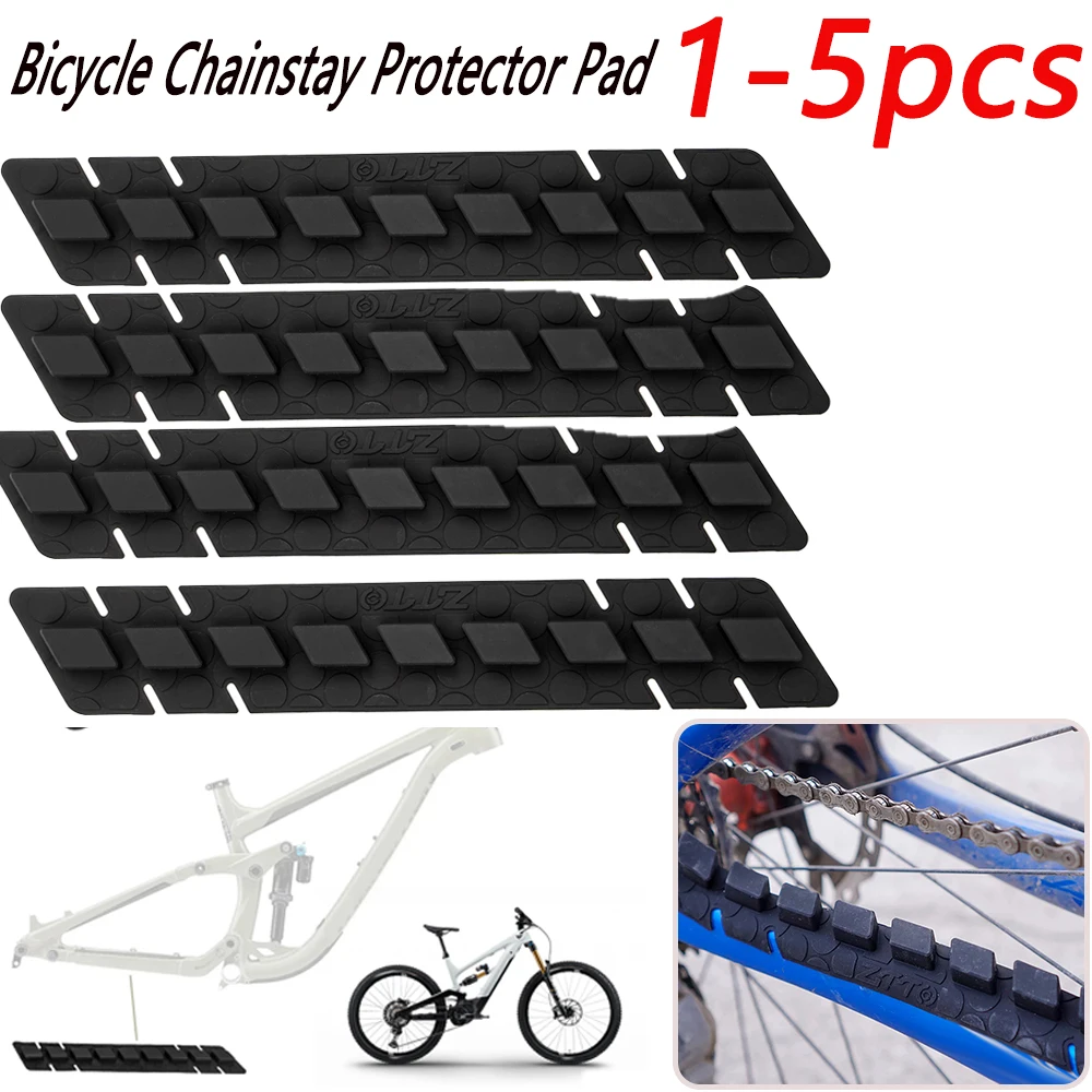 1-5pc 3D Silicone Bicycle Chainstay Protector Pad Chain Protection Sticker Bicycle Frame Chain Guard Tool For Road Mountain Bike