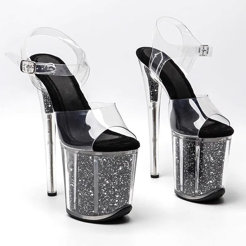 Women's 20CM/8inches PVC Upper Plating Platform Sexy High Heels Sandals Pole Dance Shoes 071