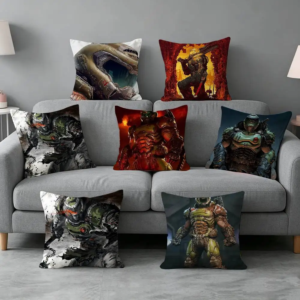 Game D-Doom Slayer-r Pillow cover Simple solid color design Surprise For Multiple Bedroom Styles.