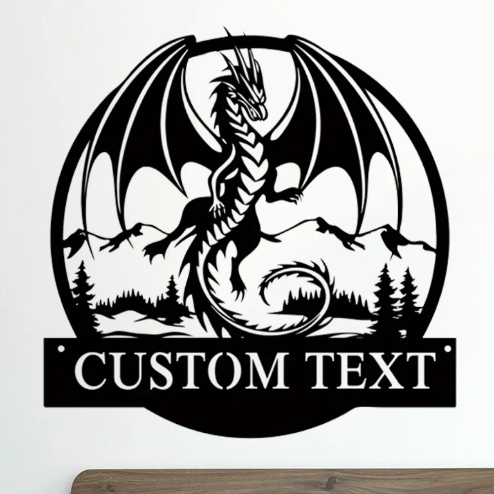 Superbly Customizable Retro Dragon Metal Wall Sign Personalized Name Plaque for Enthusiasts Ideal All purpose Gift