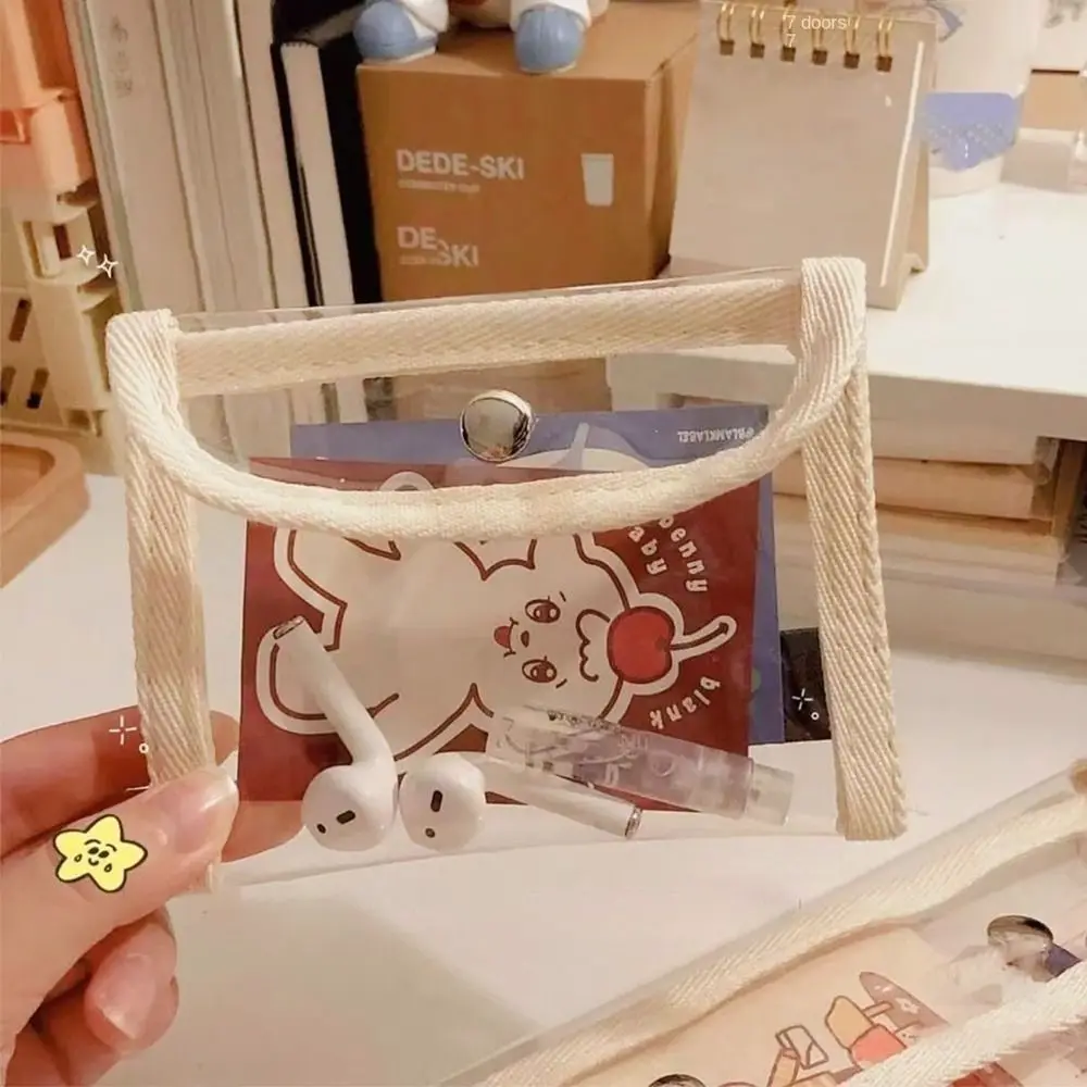 กระเป๋าใส่บัตรเครดิต PVC ใสแฟชั่นบัตรประชาชน dompet koin กระเป๋าเครื่องสำอางใสกันน้ำ