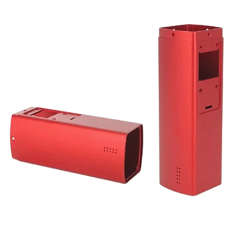Customized CNC Lathe Machining  High-Precision Red Instrument Casing