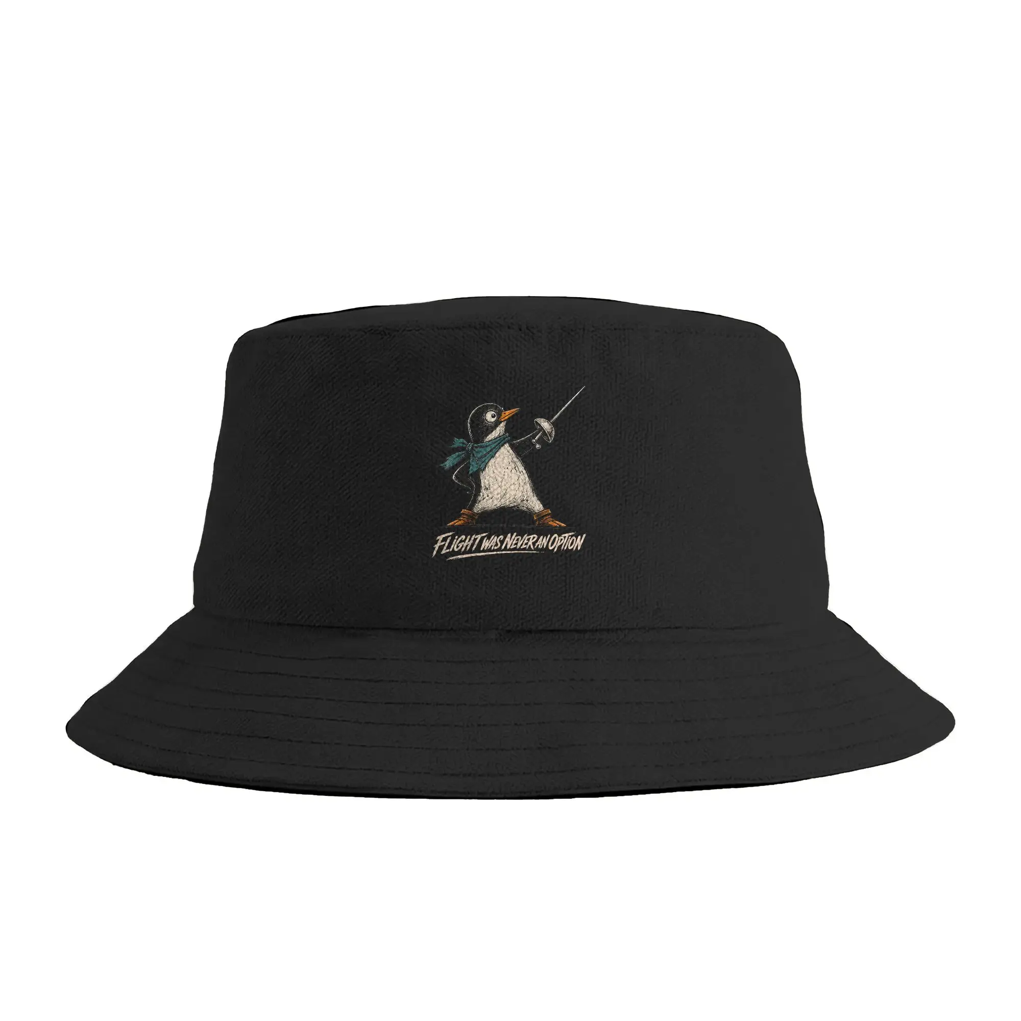 Men Women Flight was Never an Option Tactical Penguin Funny Bird Meme Bucket Hat  Breathable Fisherman Hats Summer Vintage Caps