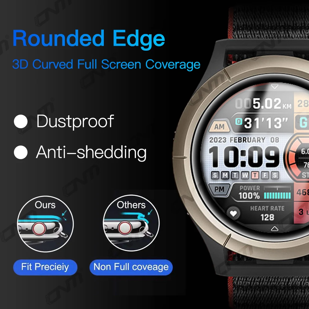 5D Protective Film for Amazfit Cheetah Pro Screen Protector Anti-scratch Film for Amazfit Cheetah Pro Smartwatch (Not Glass)