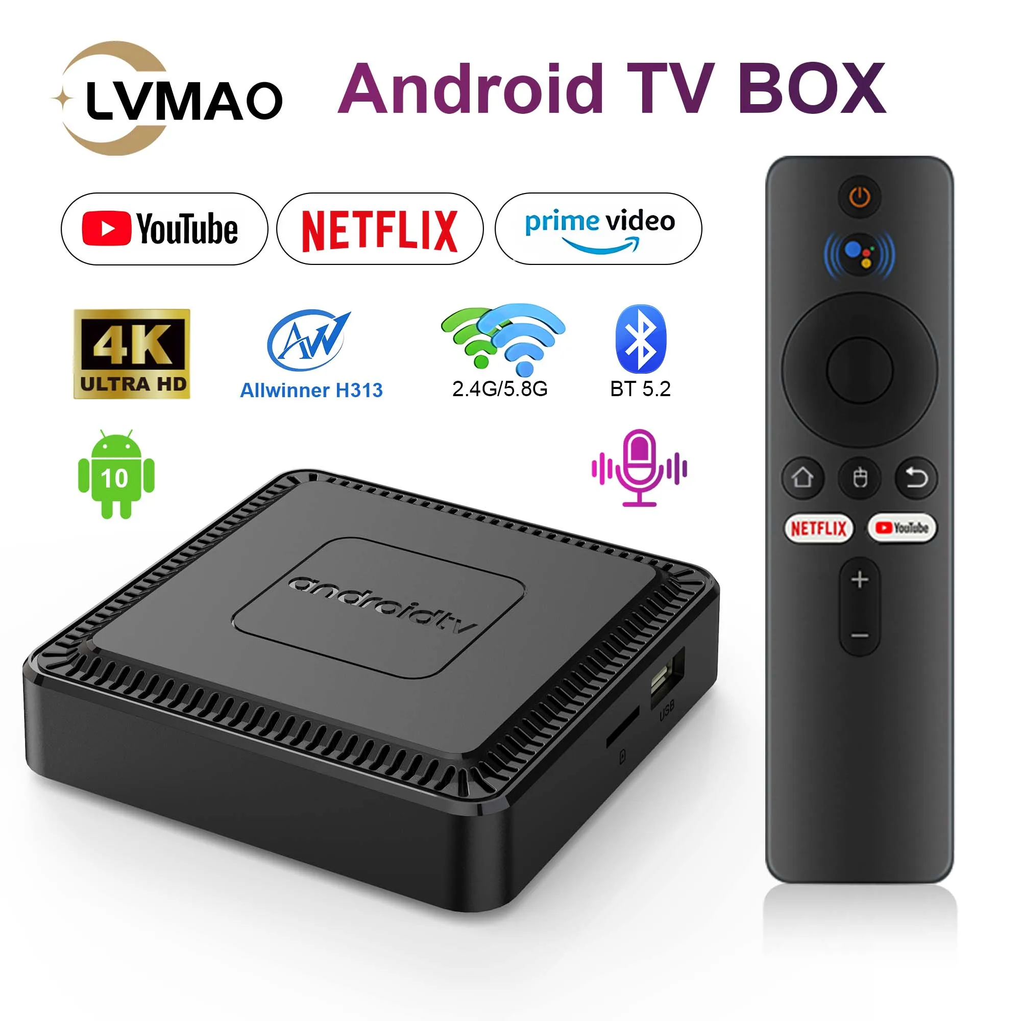 Global Version Mortal Q7 Smart Android 10.0 TV Box Allwinner H313 Support WIFI 6 Google Streaming BT5.2 Media Player Set Top Box