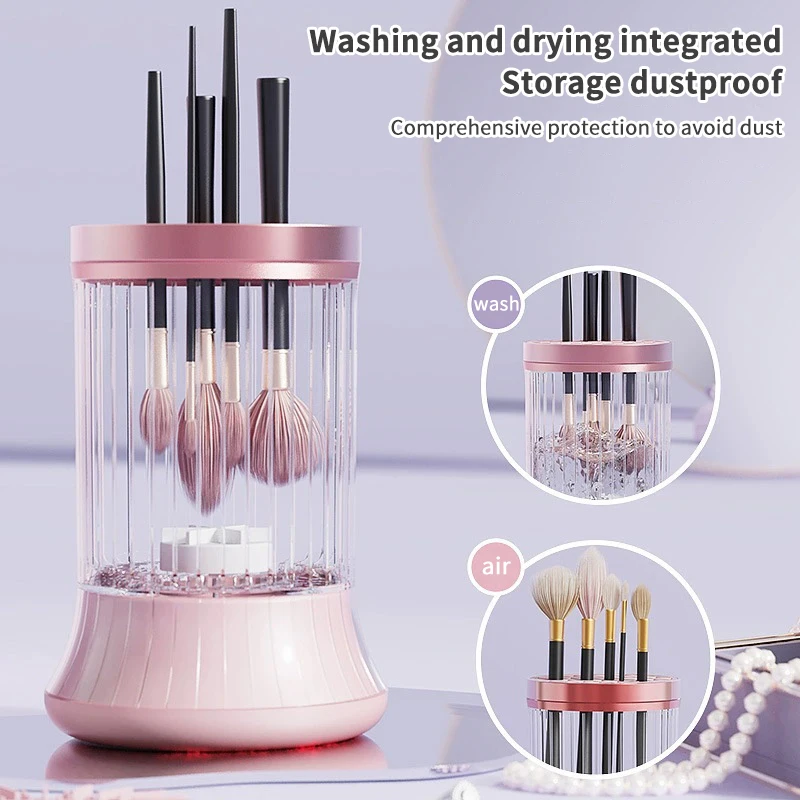 

Makeup Brush Cleaner Rechargeable Cosmetic Brush Cleaner Machine Makeup Brush Cleaning Tool,Multifunctional Drying Accessories