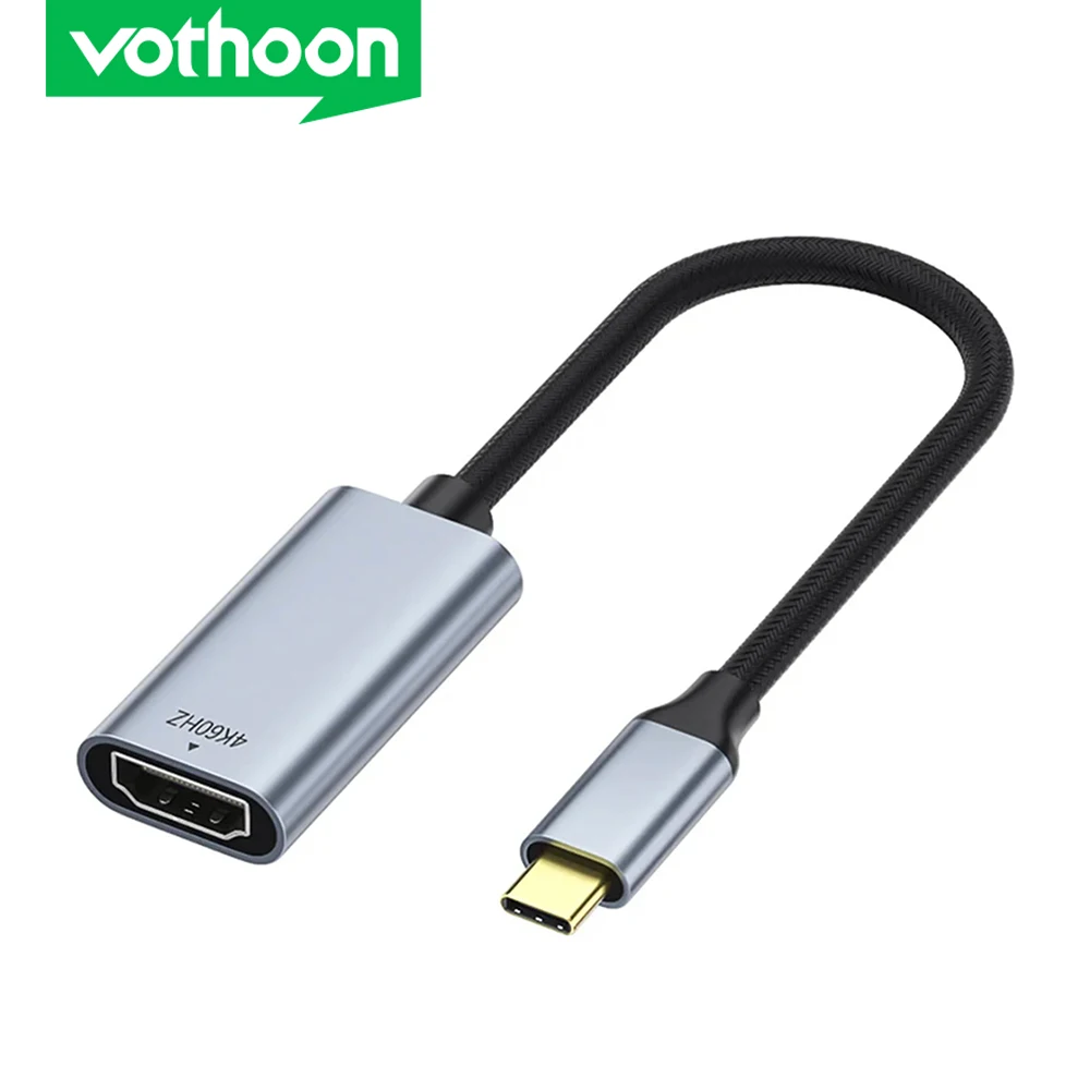 Cavo adattatore da USB C a HDMI Vothoon adattatore da USB tipo C a HDMI 4K 60Hz per Laptop MacBook Pro Air Dell XPS Surface iPad Pro ecc