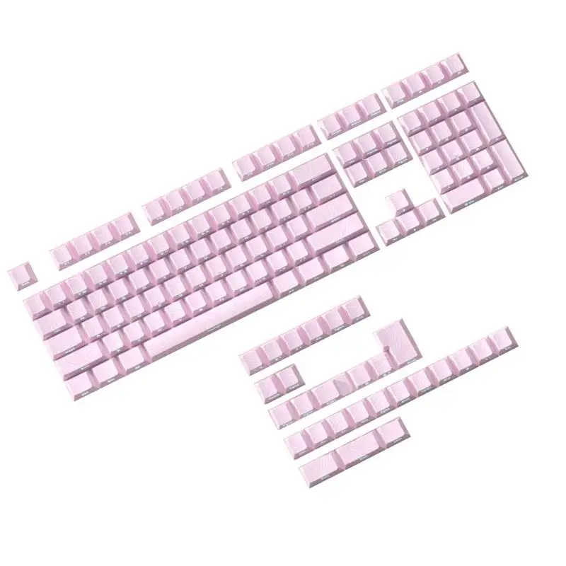 

31BA 136PCS Pink Keycaps Set Side Backlit Characters PBT Keycap Set Enhances Typing For Mechanical Keyboards