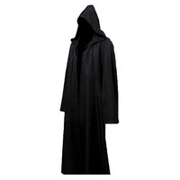 Halloween Cloak Cosplay Costume Sorcerer Long Shirt Hooded Black Robe Adult and Ghost of Horror Cloak Child Holiday Costume Set