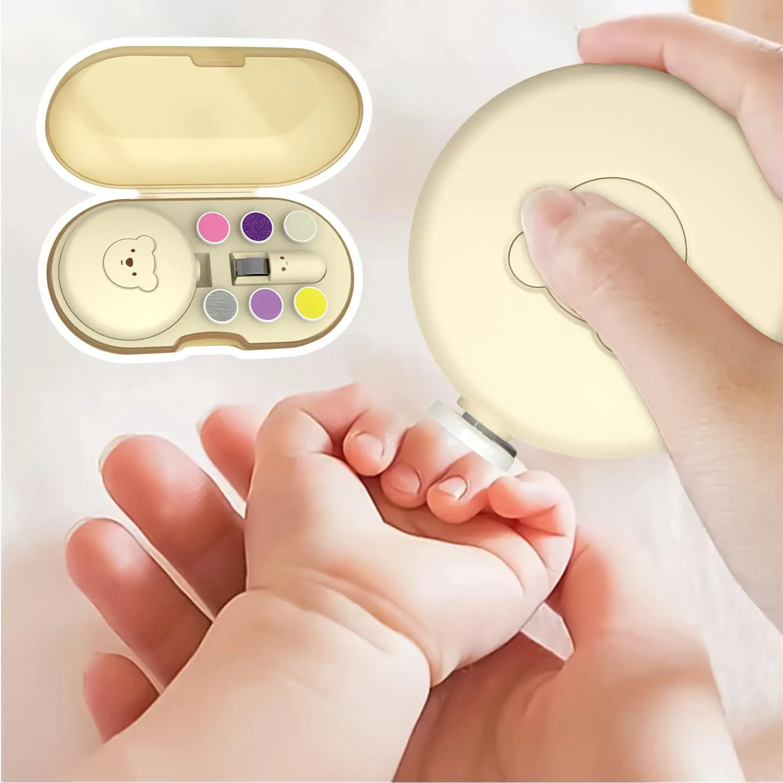 Electric Baby Nail Trimmer Kit Kid Nail Polisher Tool Baby Care Manicure Set Easy Trim Nail Filer Clipper for Toddler Fingernail