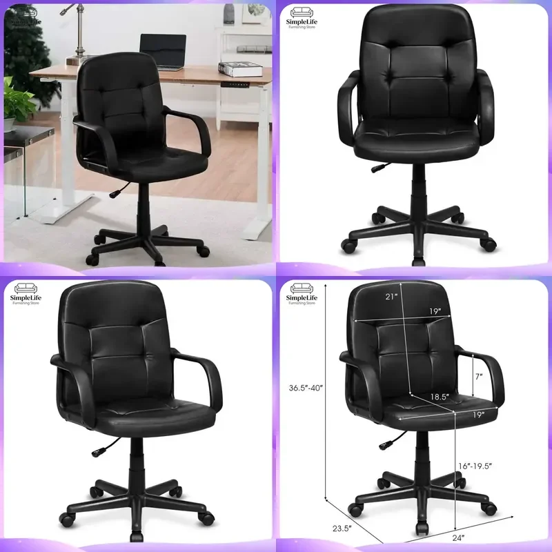 Cadeira de Escritório Ergonômica com Encosto Alto em Malha, Cadeira de Computador com Suporte Lombar, Rodas Giratórias Ajustáveis para Trabalho em Cas