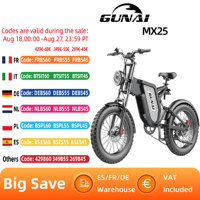 GUNAI MX25 Electric Bicycle 1000W 48V 25AH Electric Bike 4.0*20 Inch Fat Tires Off-Road Ebike Adults Cycling Mountain Bike