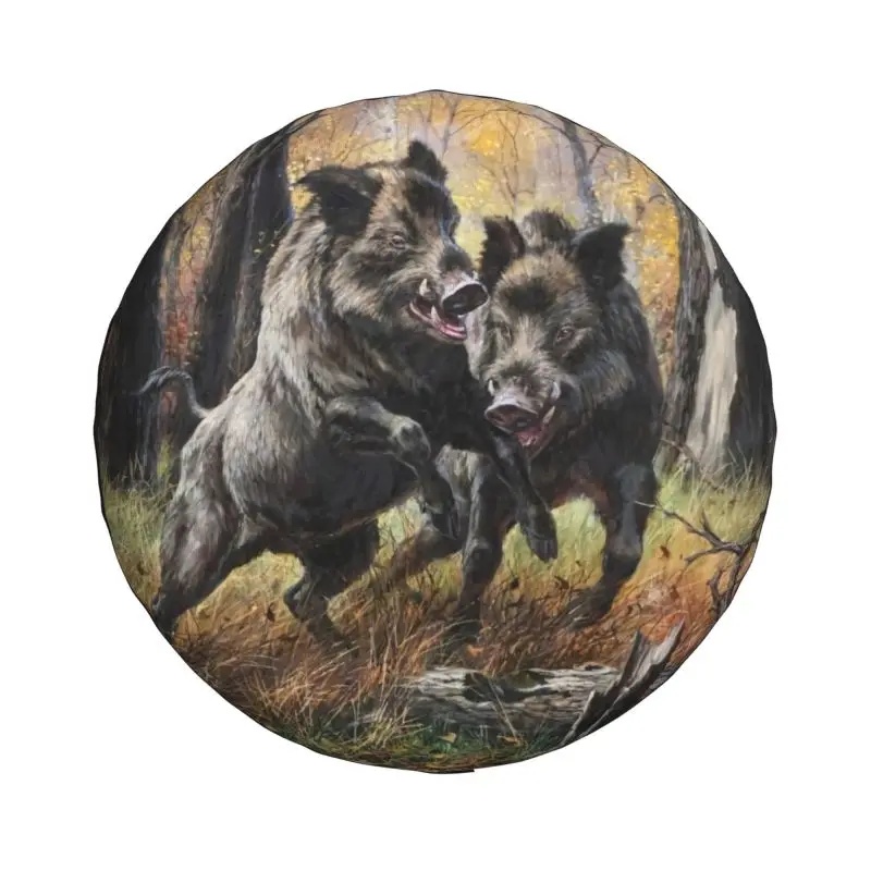 Custom Wild Animal Boar Spare Tire Cover for Toyota Land Cruiser Prado 4WD 4x4 RV Car Wheel Protectors 14\