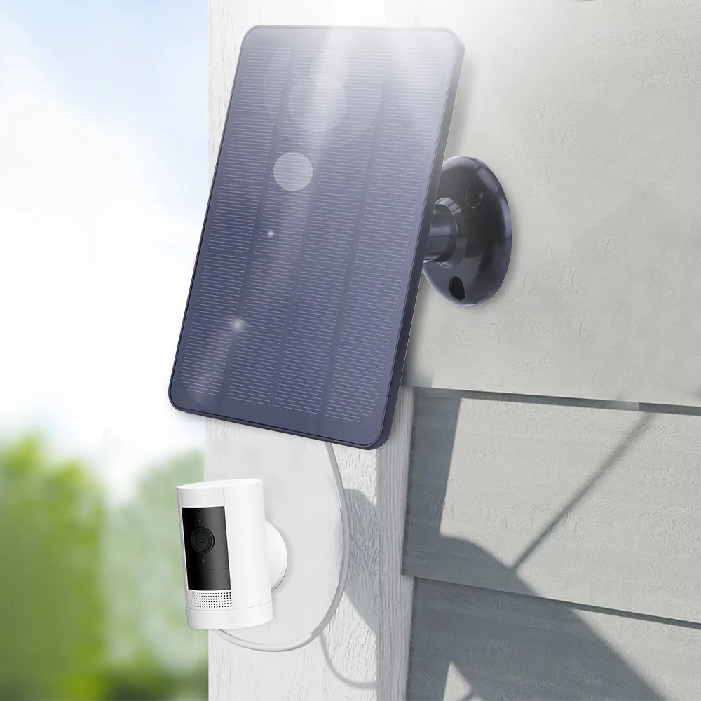

4W 5V Solar Panel Adjustable Wall Mount Bracket Solar Panel Charger with 9.8FT Charging Cable for Ring Stick Up&Spotlight Camera
