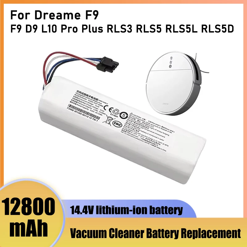 For Dreame F9 D9 L10 Pro Plus S10 S20 X10 Robot Vacuum Cleaner Battery Replacement 14.4V 12800mAh Lithium ion Battery Pack
