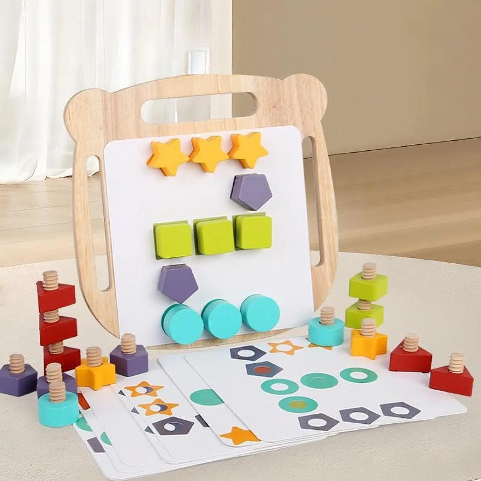 

Nuts and Bolts Kids Toy Wooden Handicraft Toy Develop Fine Motor Skills through Play Early Educational Toy for Class Activity